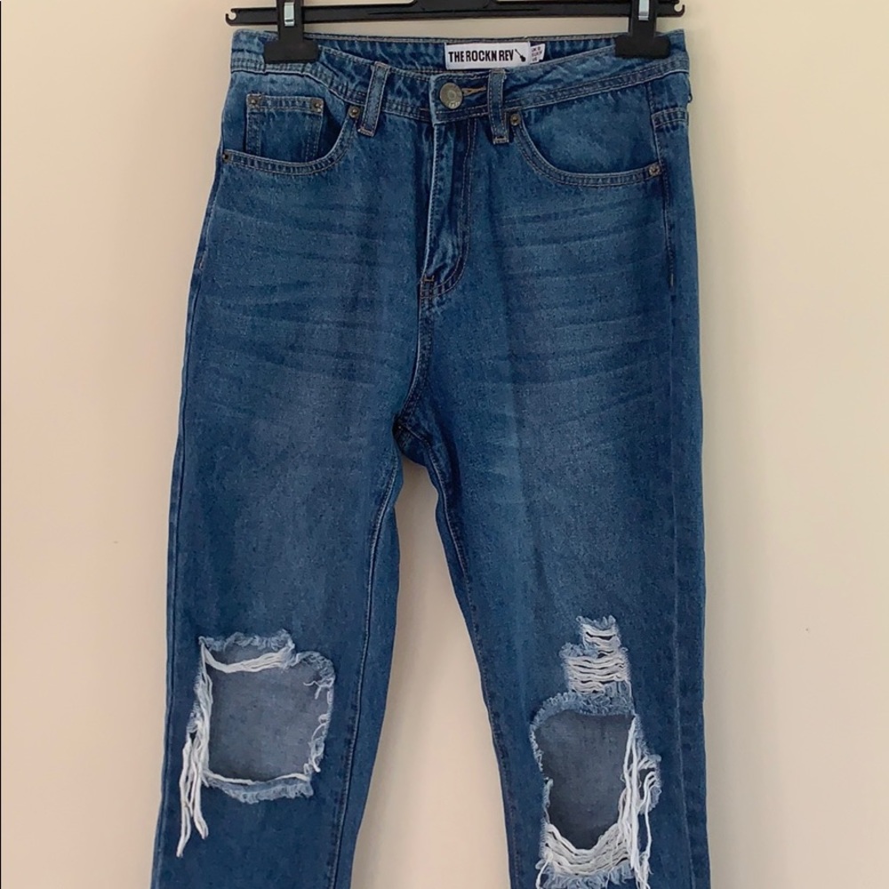 The Rockin Rev Distressed High Waisted Jeans